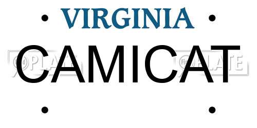 CAMICAT Virginia License Plate
