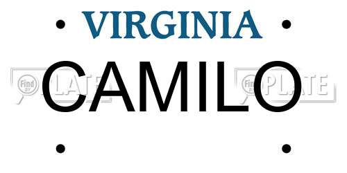 CAMILO Virginia License Plate