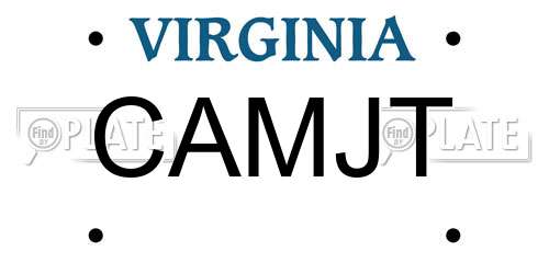 CAMJT Virginia License Plate