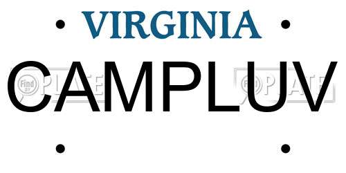 CAMPLUV Virginia License Plate