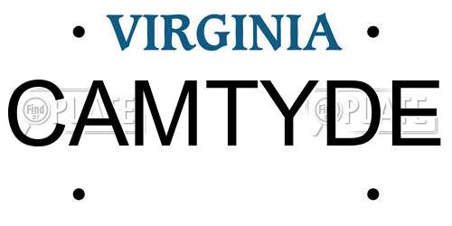 CAMTYDE Virginia License Plate