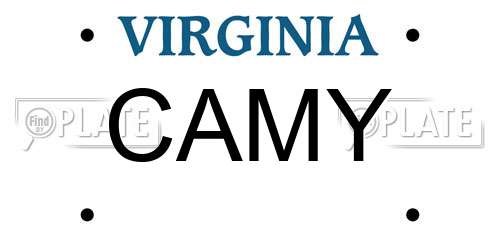 CAMY Virginia License Plate