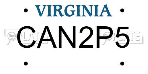 CAN2P5 Virginia License Plate