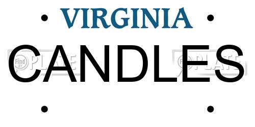 CANDLES Virginia License Plate