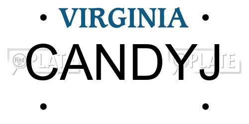 CANDYJ Virginia License Plate