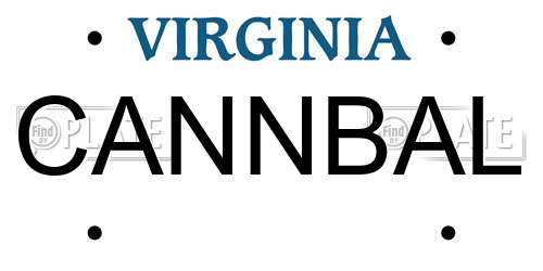 CANNBAL Virginia License Plate
