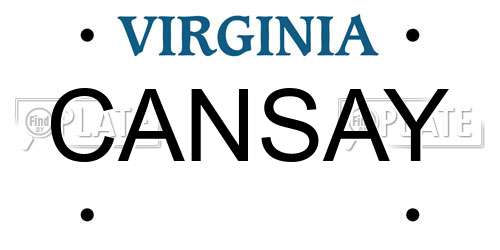 CANSAY Virginia License Plate