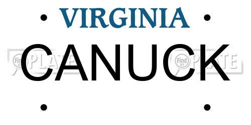 CANUCK Virginia License Plate