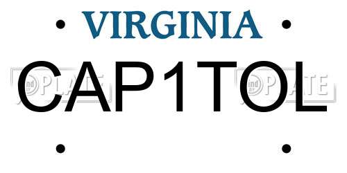 CAP1TOL Virginia License Plate