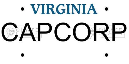 CAPCORP Virginia License Plate