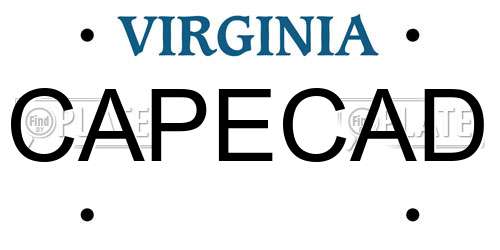 CAPECAD Virginia License Plate
