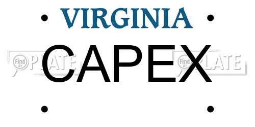 CAPEX Virginia License Plate