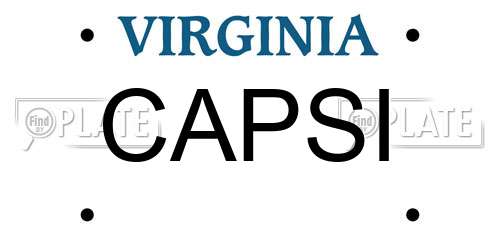 CAPSI Virginia License Plate