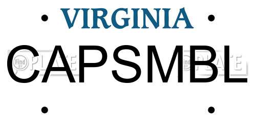 CAPSMBL Virginia License Plate