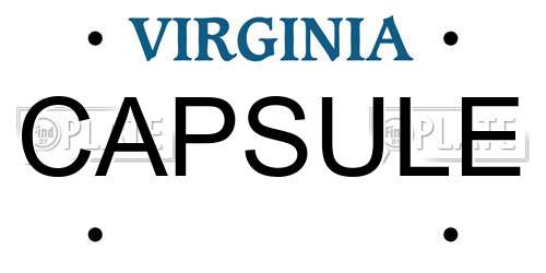 CAPSULE Virginia License Plate