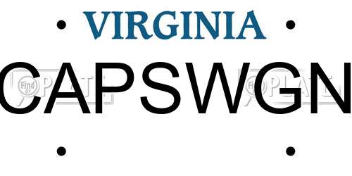 CAPSWGN Virginia License Plate