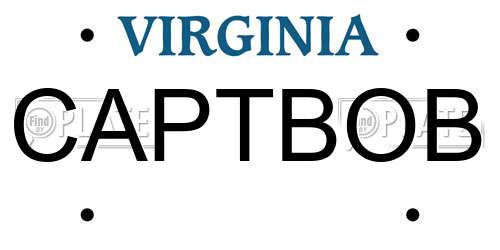 CAPTBOB Virginia License Plate