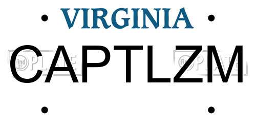 CAPTLZM Virginia License Plate