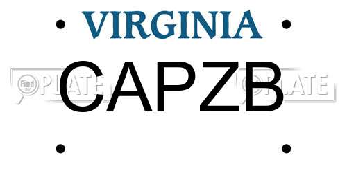 CAPZB Virginia License Plate