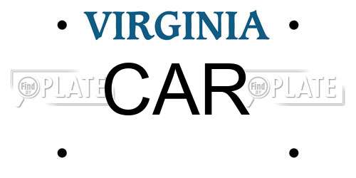 CAR Virginia License Plate