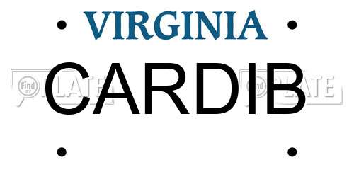 CARDIB Virginia License Plate