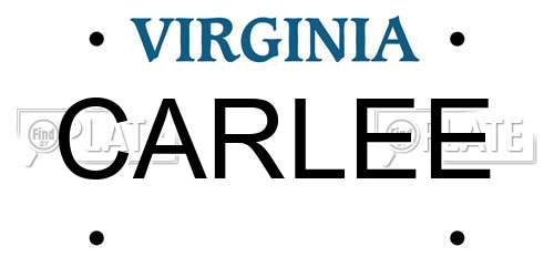 CARLEE Virginia License Plate