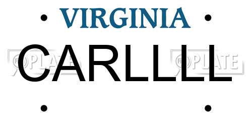CARLLLL Virginia License Plate