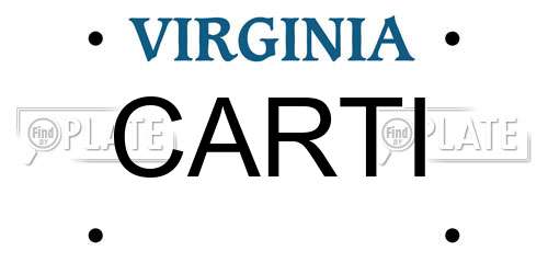CARTI Virginia License Plate