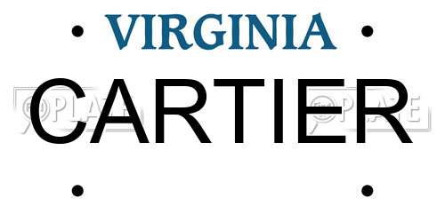 CARTIER Virginia License Plate