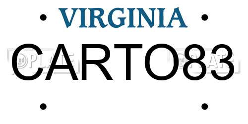 CARTO83 Virginia License Plate
