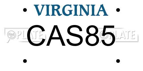 CAS85 Virginia License Plate