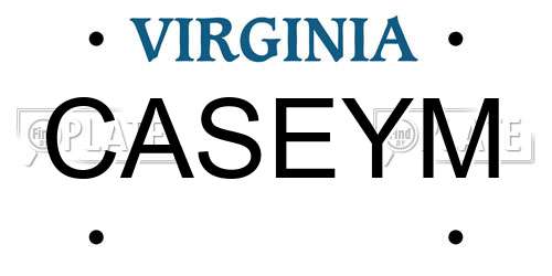 CASEYM Virginia License Plate