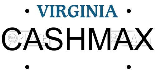 CASHMAX Virginia License Plate