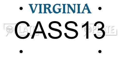 CASS13 Virginia License Plate