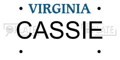 CASSIE Virginia License Plate