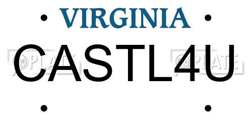 CASTL4U Virginia License Plate