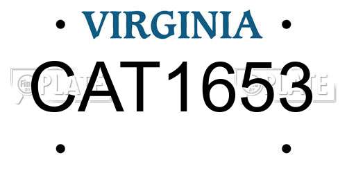 CAT1653 Virginia License Plate