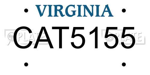 CAT5155 Virginia License Plate