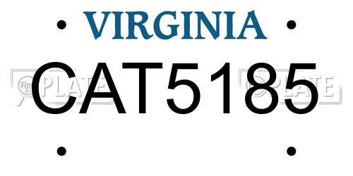CAT5185 Virginia License Plate