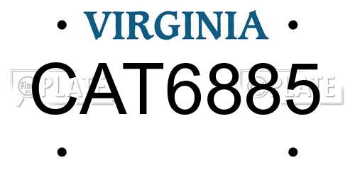 CAT6885 Virginia License Plate