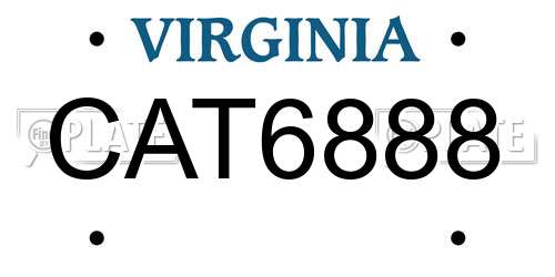 CAT6888 Virginia License Plate
