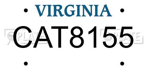 CAT8155 Virginia License Plate