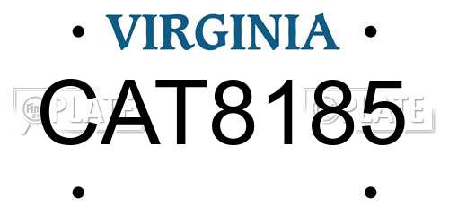 CAT8185 Virginia License Plate