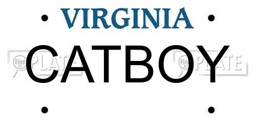 CATBOY Virginia License Plate