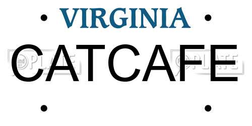 CATCAFE Virginia License Plate