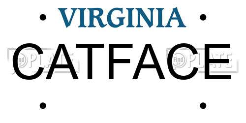 CATFACE Virginia License Plate