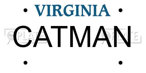 CATMAN Virginia License Plate