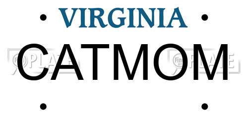 CATMOM Virginia License Plate