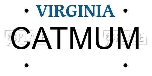 CATMUM Virginia License Plate