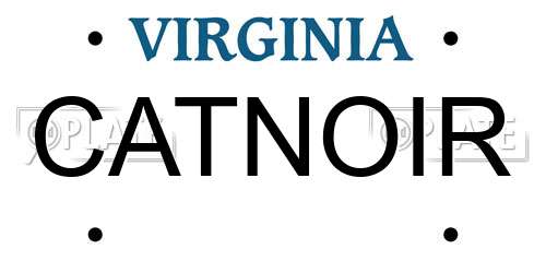 CATNOIR Virginia License Plate